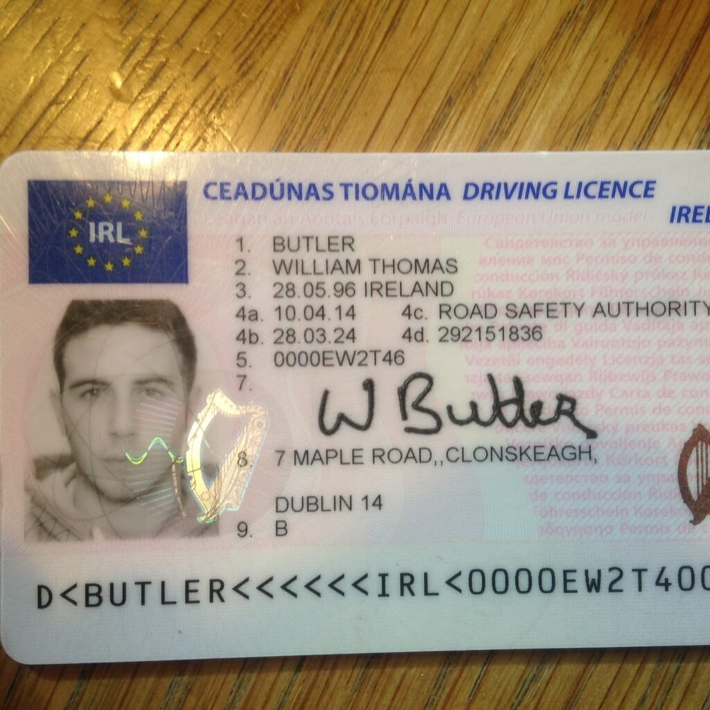 Registered Irish driver’s license for sale